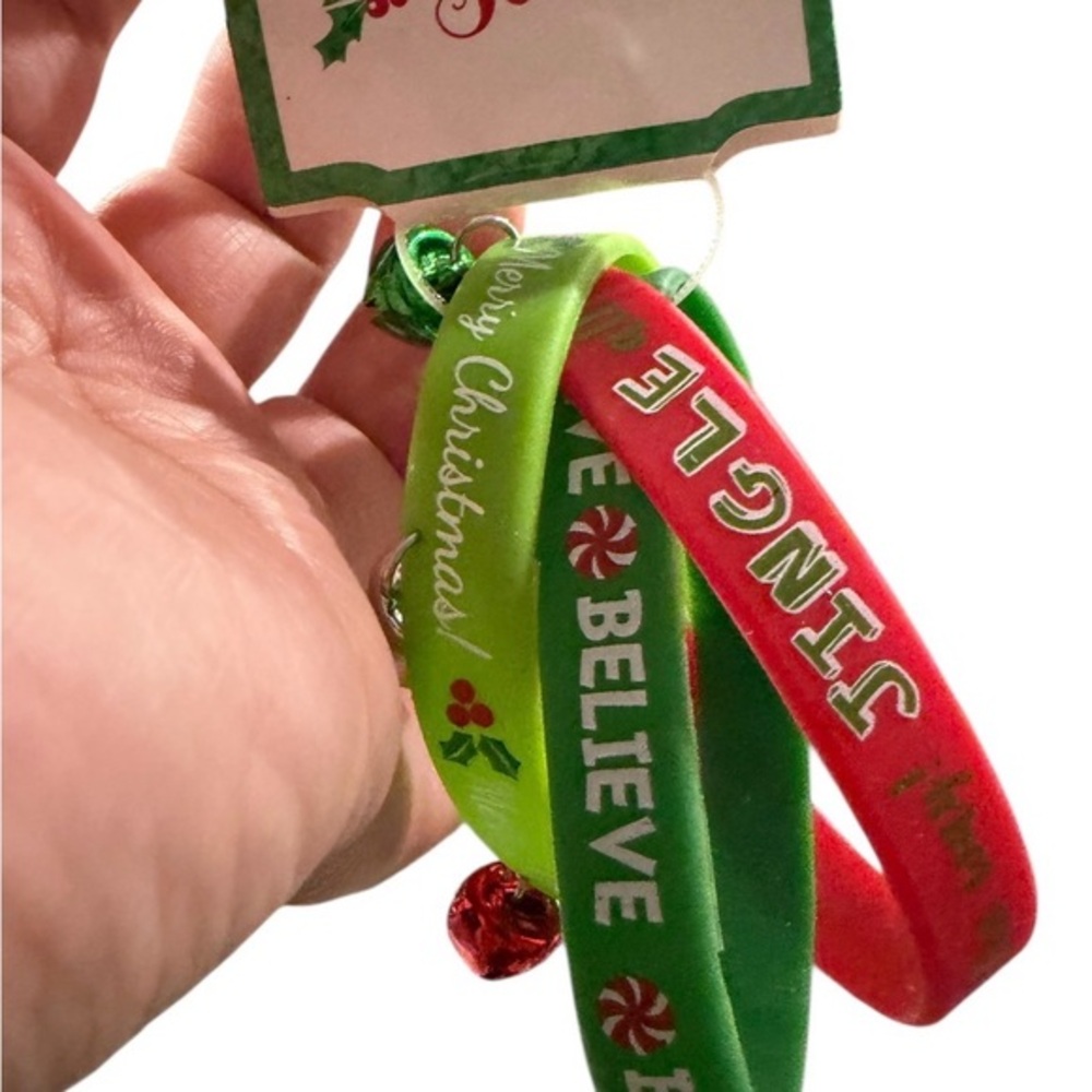 3 Christmas Silicone Rubber Wristband  Bracelets 3 Styles